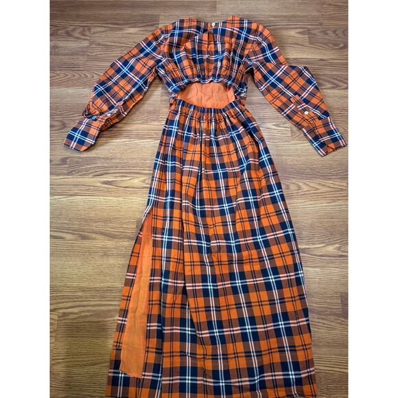 STAUD open back midi gingham Crosshill Dress size size small - Picture 9 of 12
